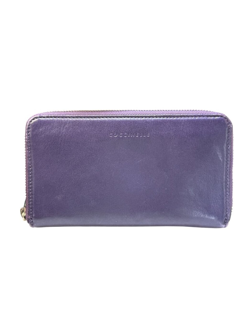 COCCINELLE Leather Zip Around Wallet in Purple Italian Leather Luxury L18 16